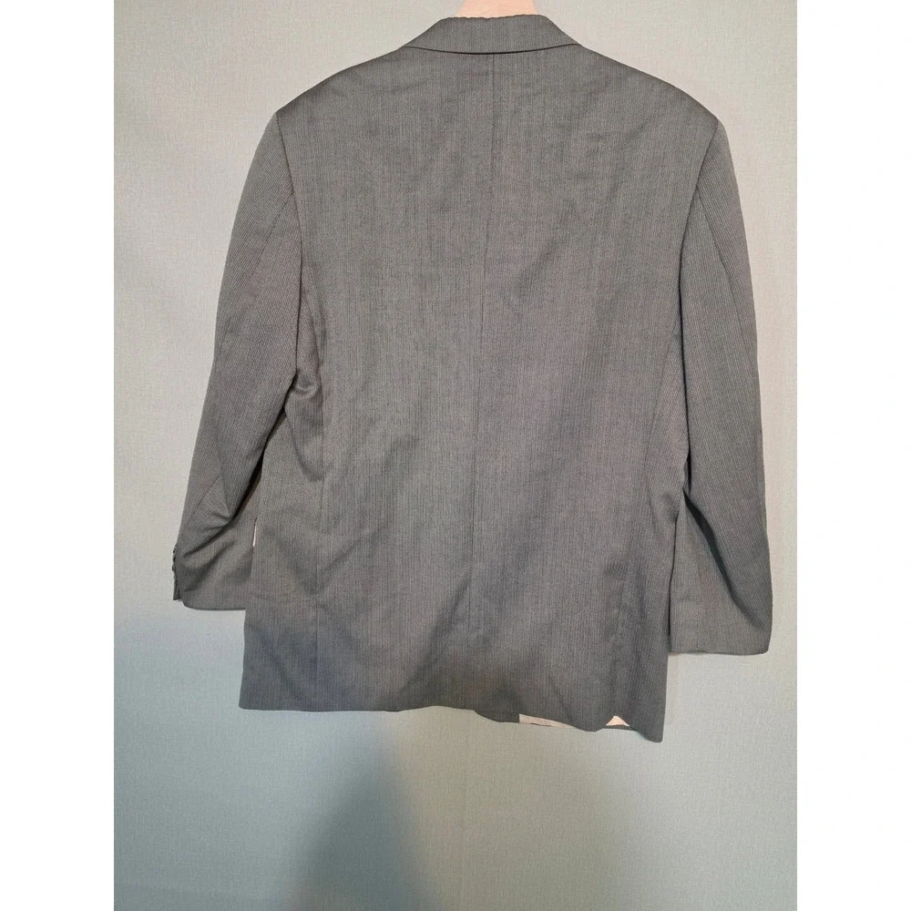 Oscar de la Renta Menswear Grey Micro Pattern Two Button Blazer Sport Coat